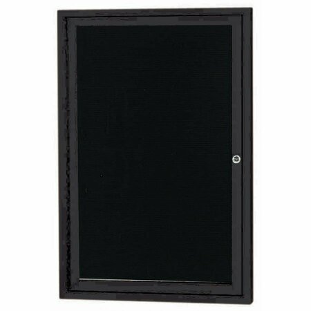 AARCO Black Framed Enclosed Letterboard Cabinet 36"x24" ADC3624BK